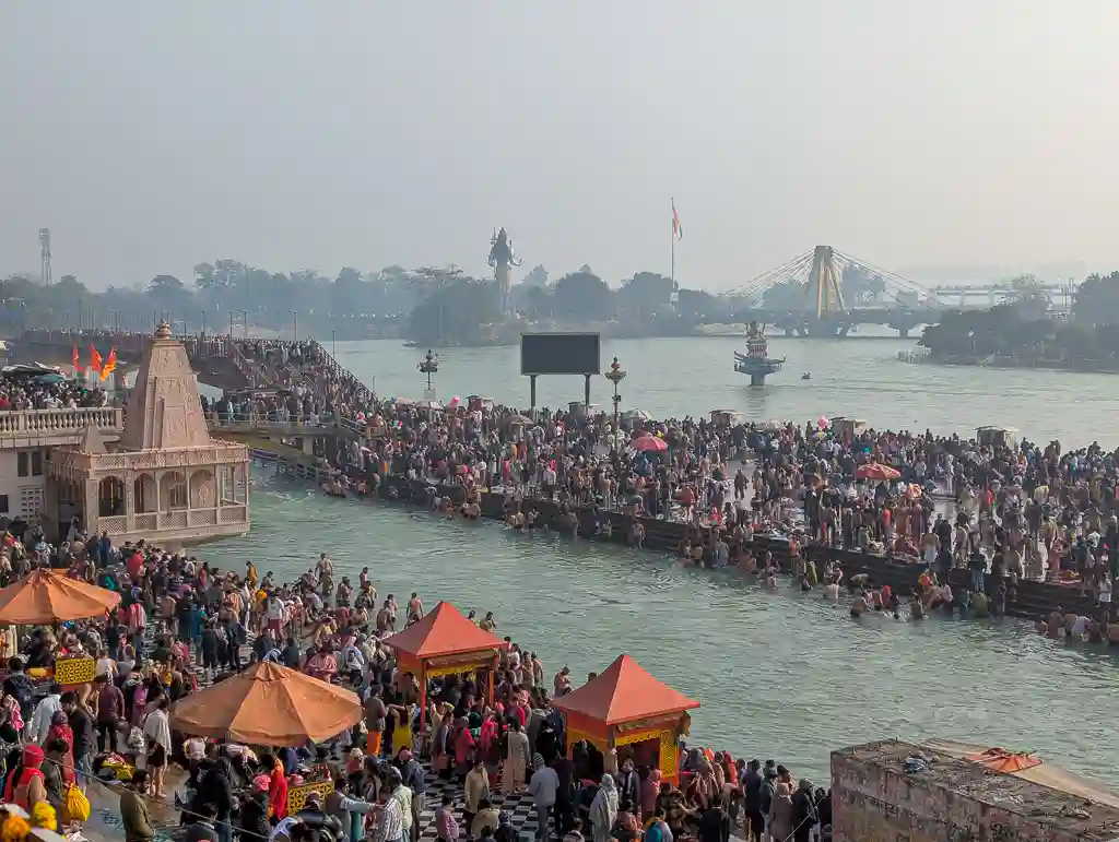 Haridwar, Uttarakhand A morning View of Har ki Paudi in Haridwar, Uttarakhand