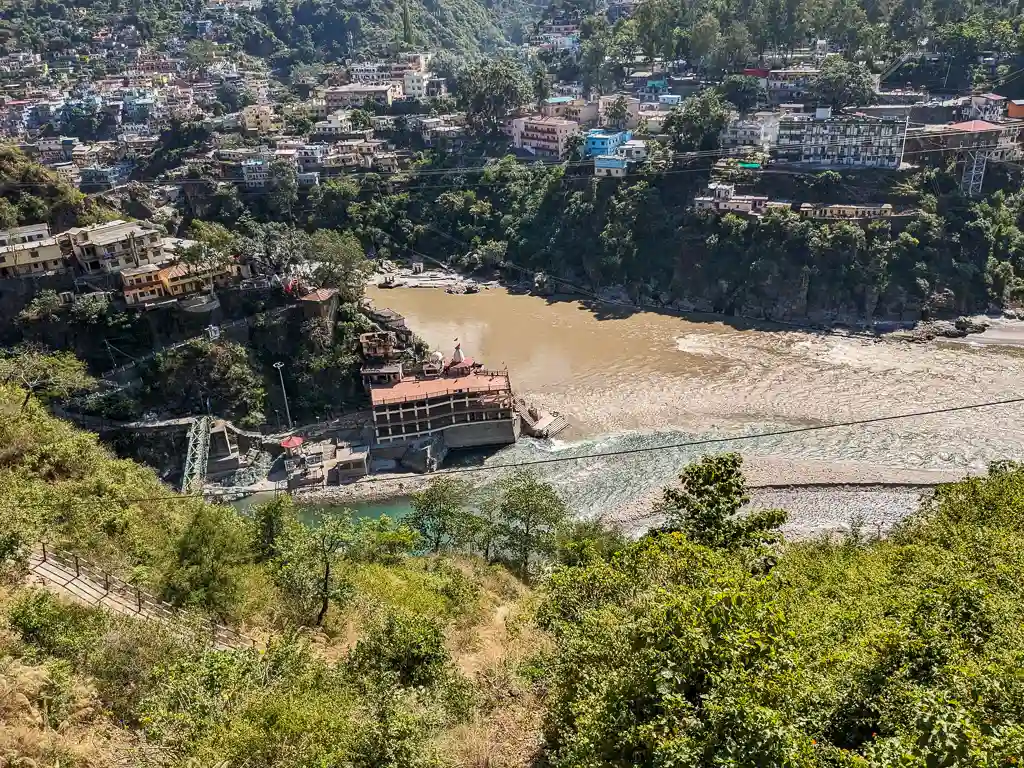 Rudraprayag, Uttarakhand A picture of the point of confluence of rivers Alaknanda and Mandakini, Rudraprayag, Uttarakhand